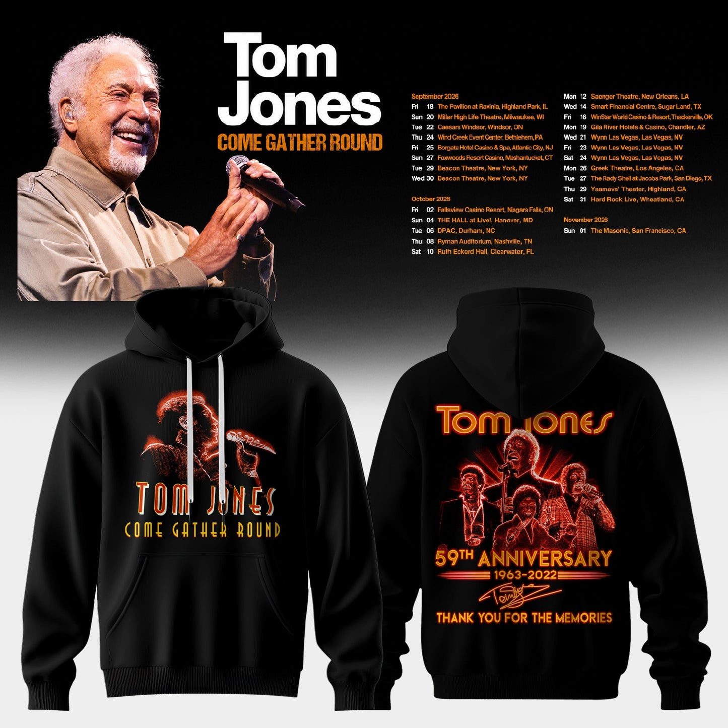 TOM JONES – COME GATHER ROUND COLLECTION HOODIE