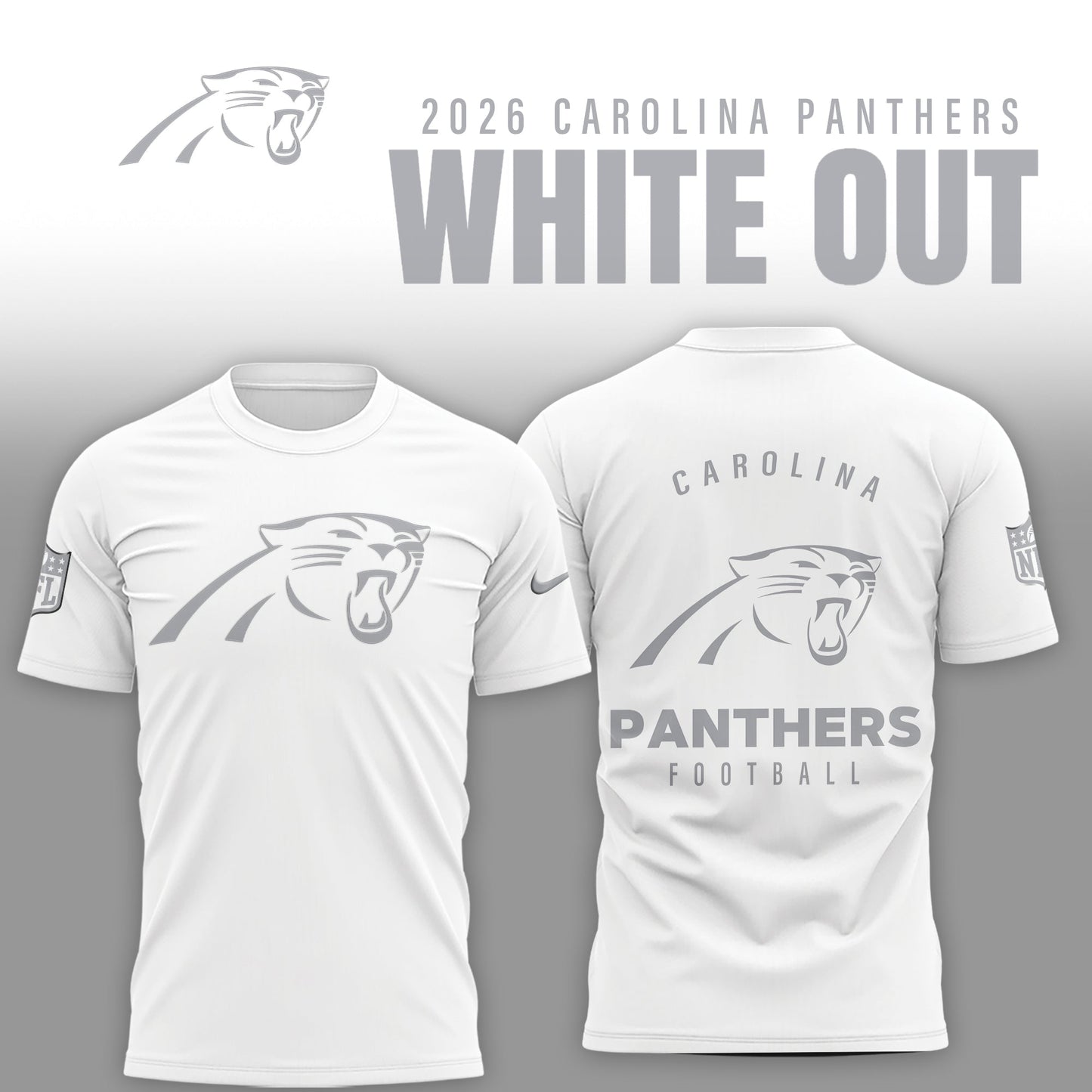 Carolina Panthers 2026 White Out Limited Edition T-Shirt