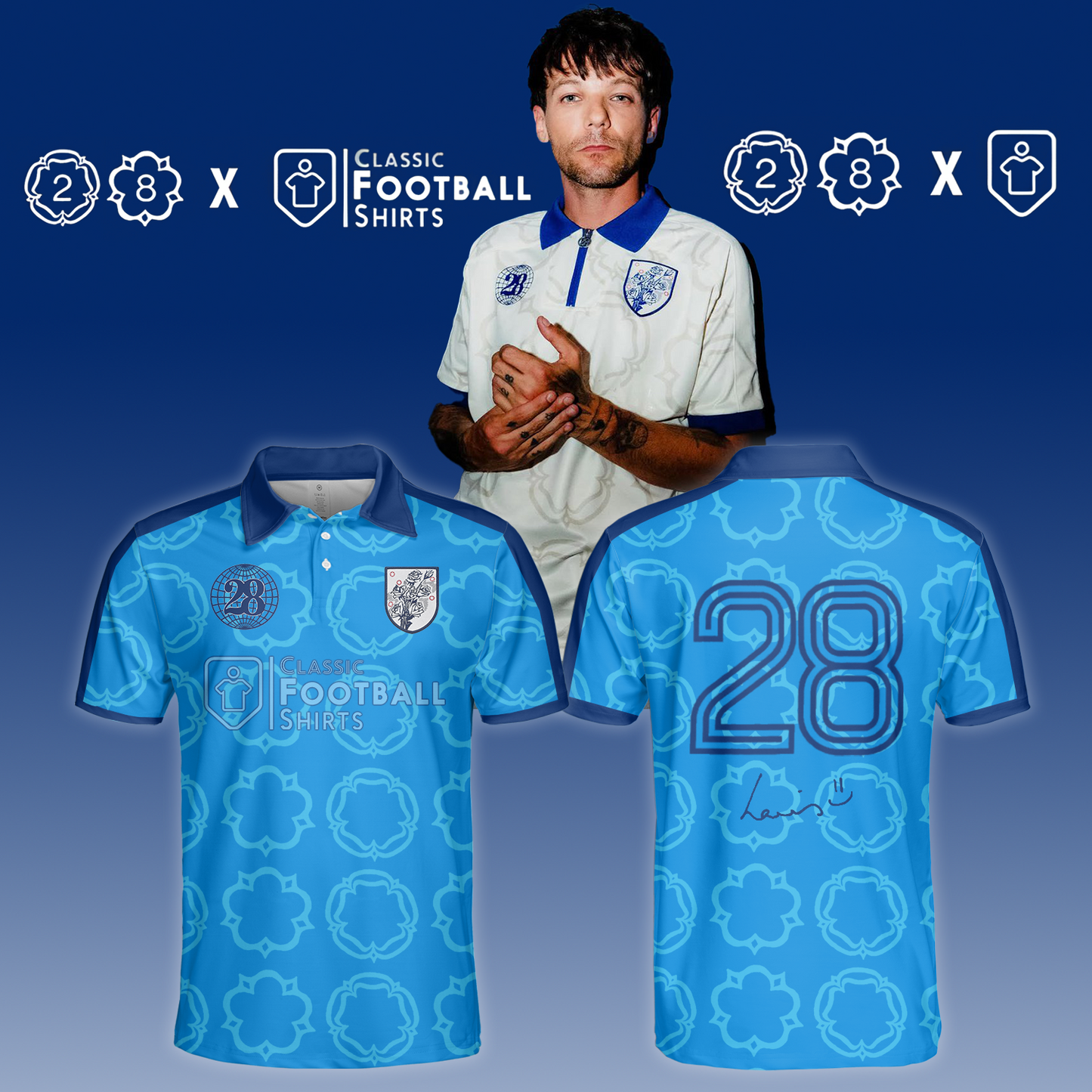 ..Louis Tomlinson x 28 Clothing Classic Football Shirts Jersey