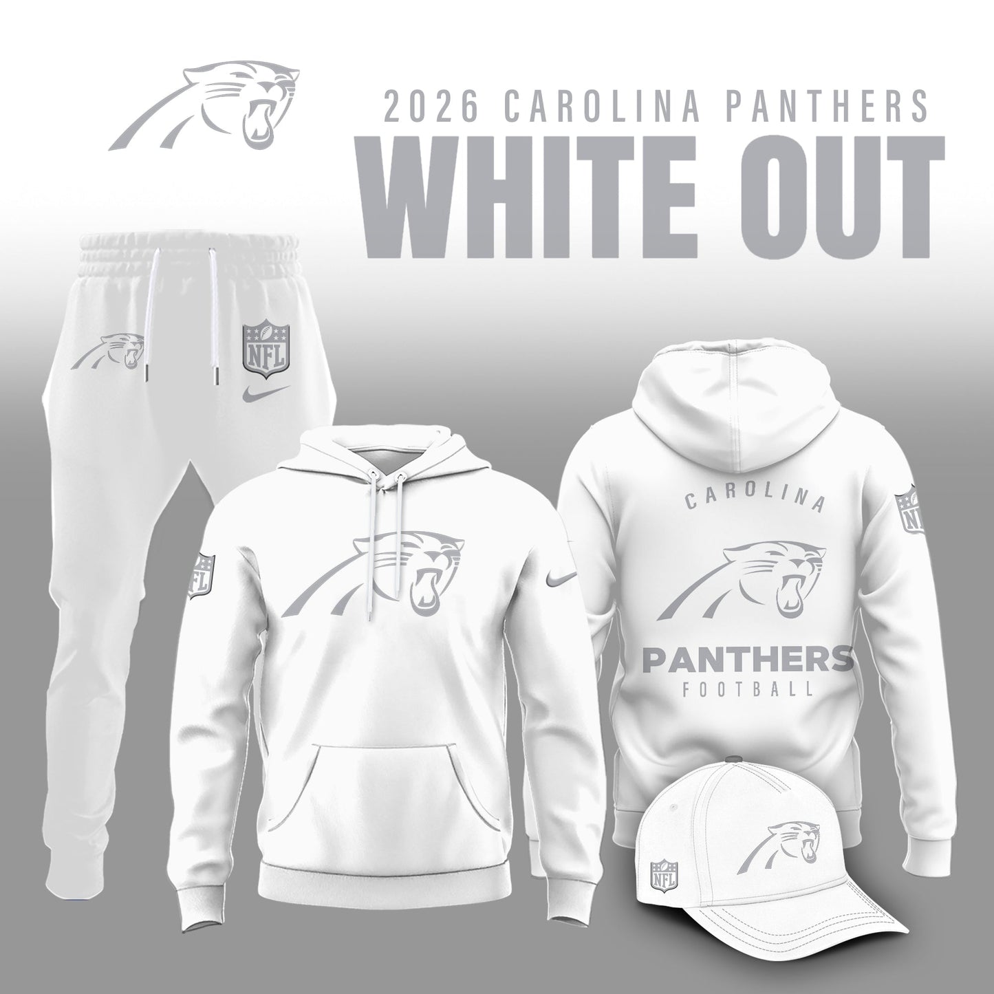 Carolina Panthers 2026 White Out Limited Edition Hoodie