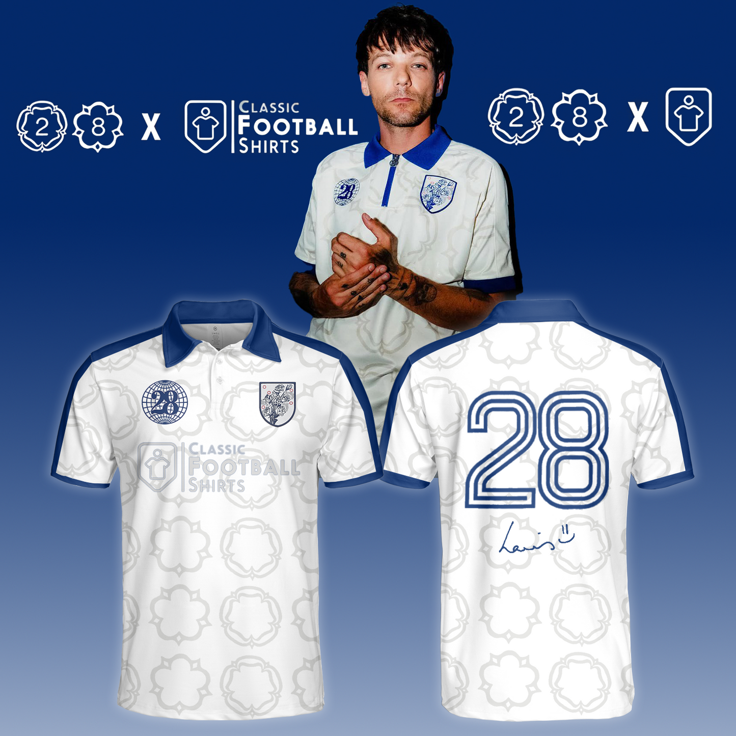 ..Louis Tomlinson x 28 Clothing Classic Football Shirts Jersey