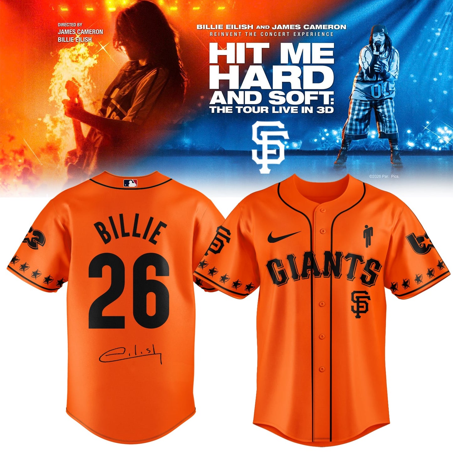 .Baseball x Billie Eilish HIT ME HARD AND SOFT: THE TOUR Jersey 6