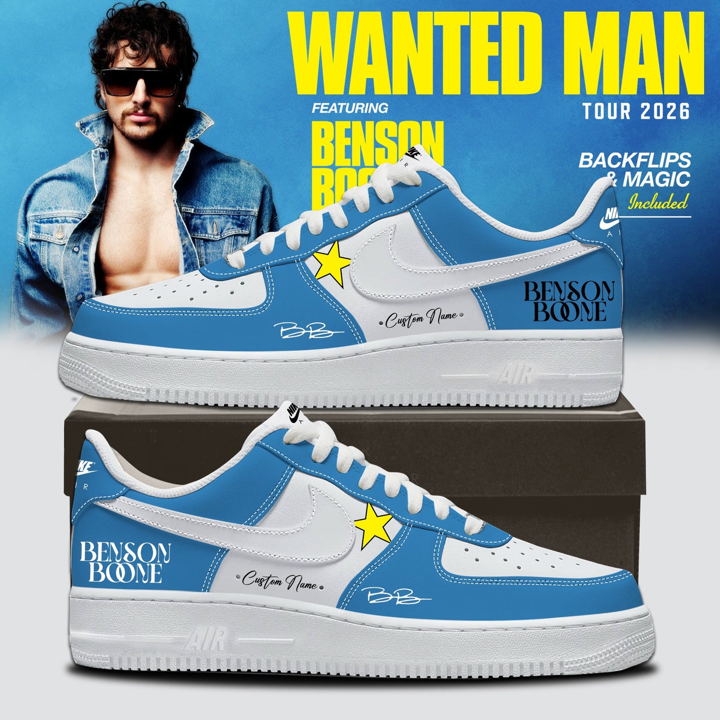 ..Benson Boone Wanted Man signed Shoes 13
