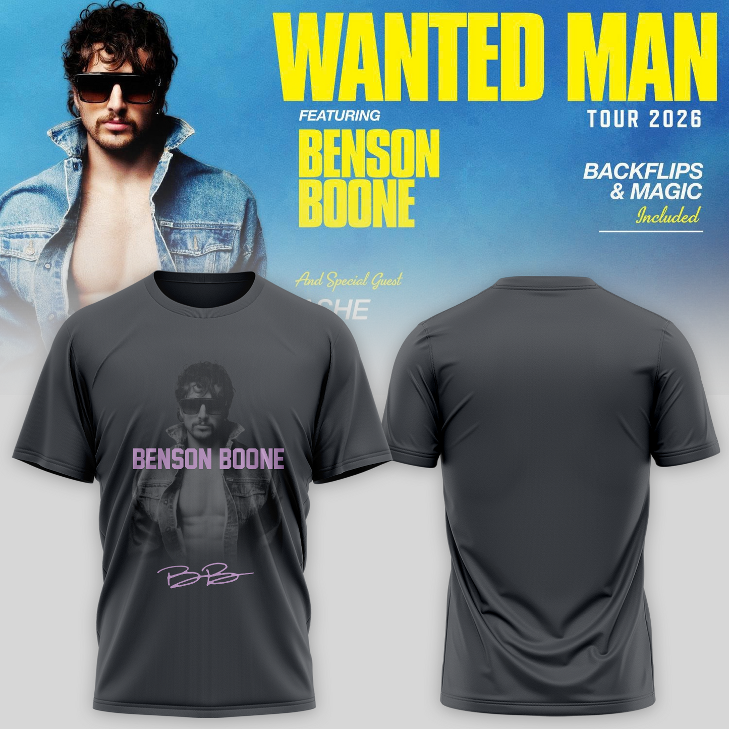 ..Benson Boone Wanted Man signed TShirt