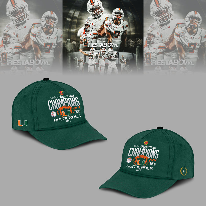 Miami Hurricanes College Football Playoff 2025 Fiesta Bowl Champions Combo T-Shirt