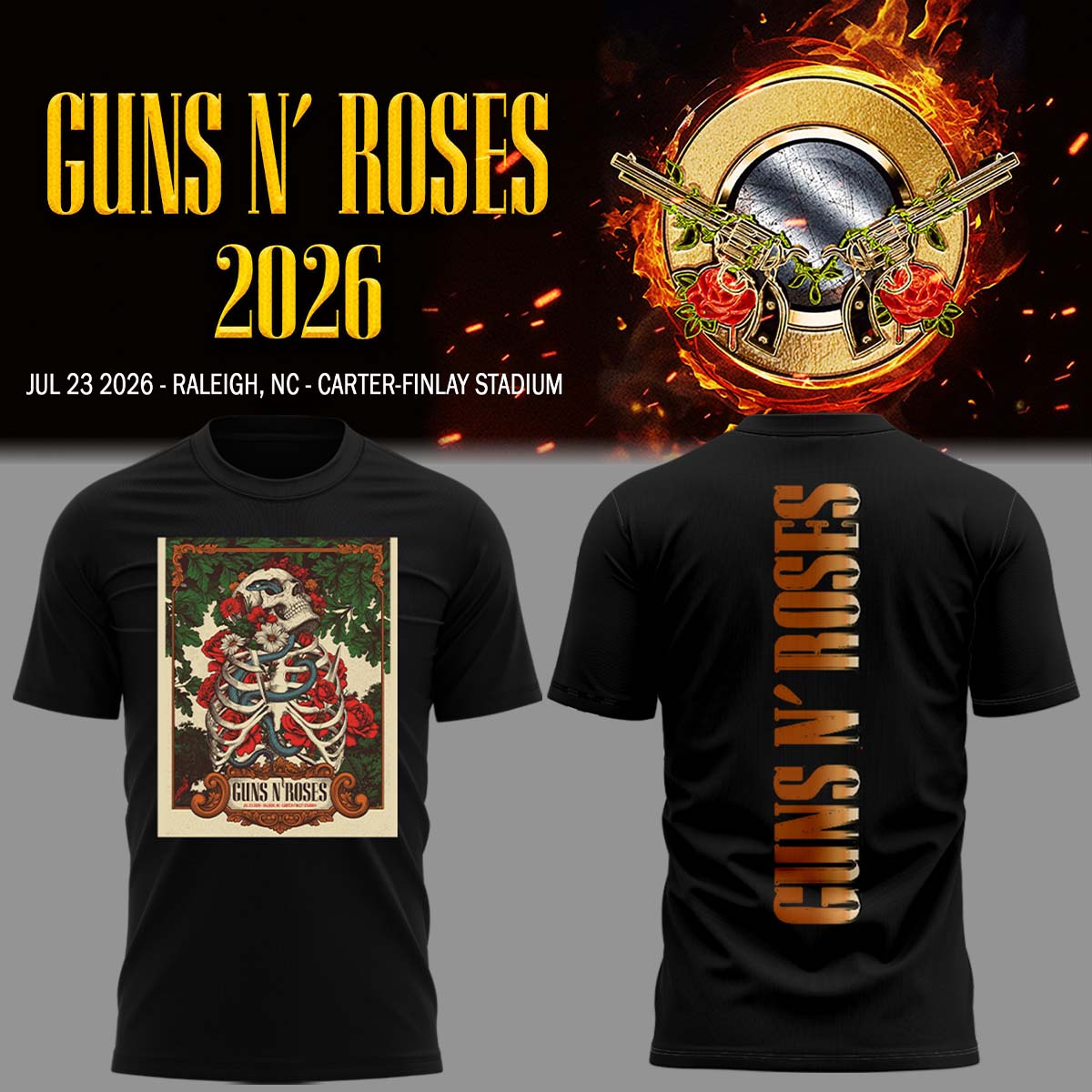 Limited Edition Guns N’ Roses Tour 2026 TShirt