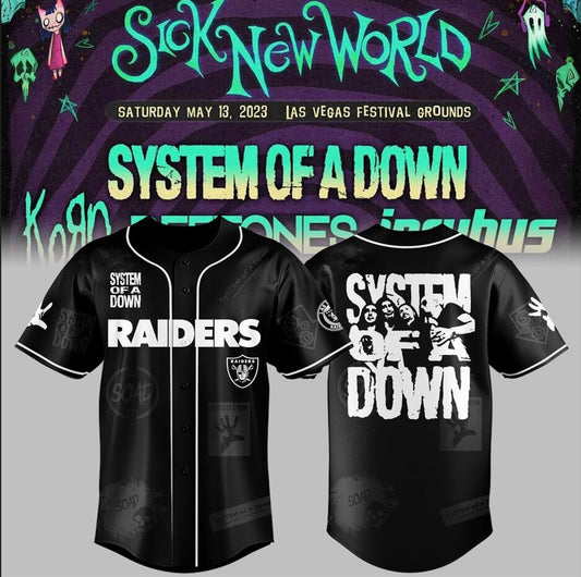Limited Editon Sick New World SOAD x Raiders Jersey-PA042526006