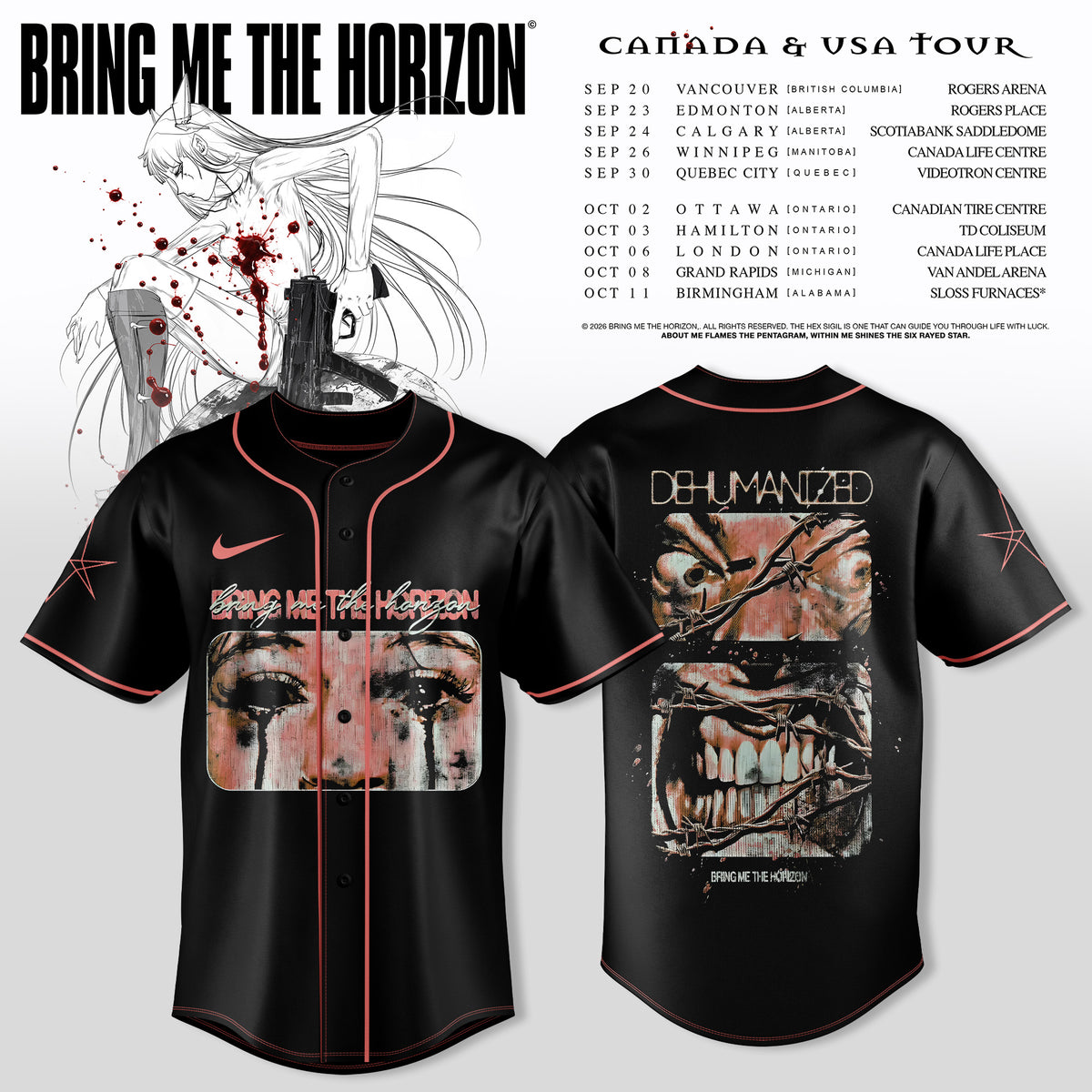 BRING ME THE HORIZON — CANADA & USA TOUR JERSEY