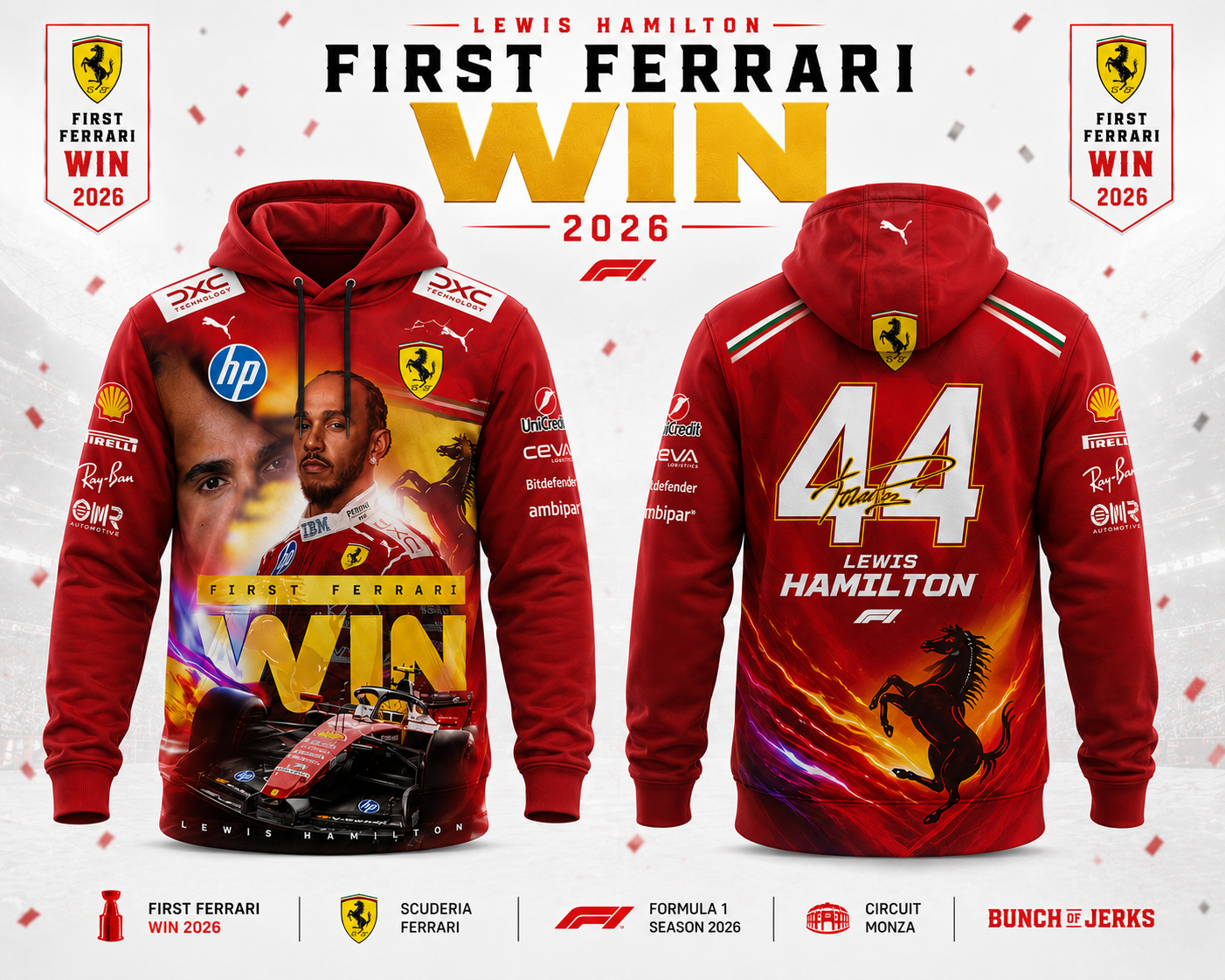 LEWIS HAMILTON – FIRST FERRARI WIN 2026 HOODIE