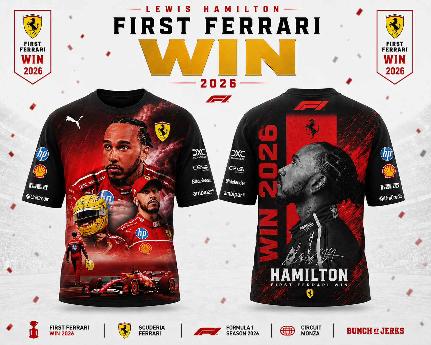 _LEWIS HAMILTON – FIRST FERRARI WIN 2026 T-SHIRT