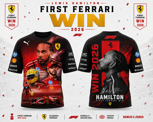 _LEWIS HAMILTON – FIRST FERRARI WIN 2026 T-SHIRT