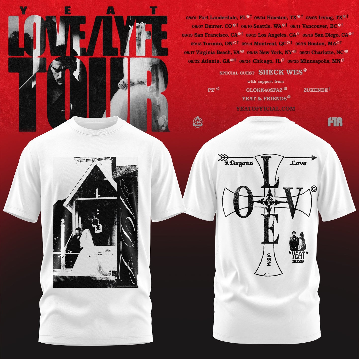 _YEAT – LOVE/LYFE TOUR T-Shirt Premium Graphic