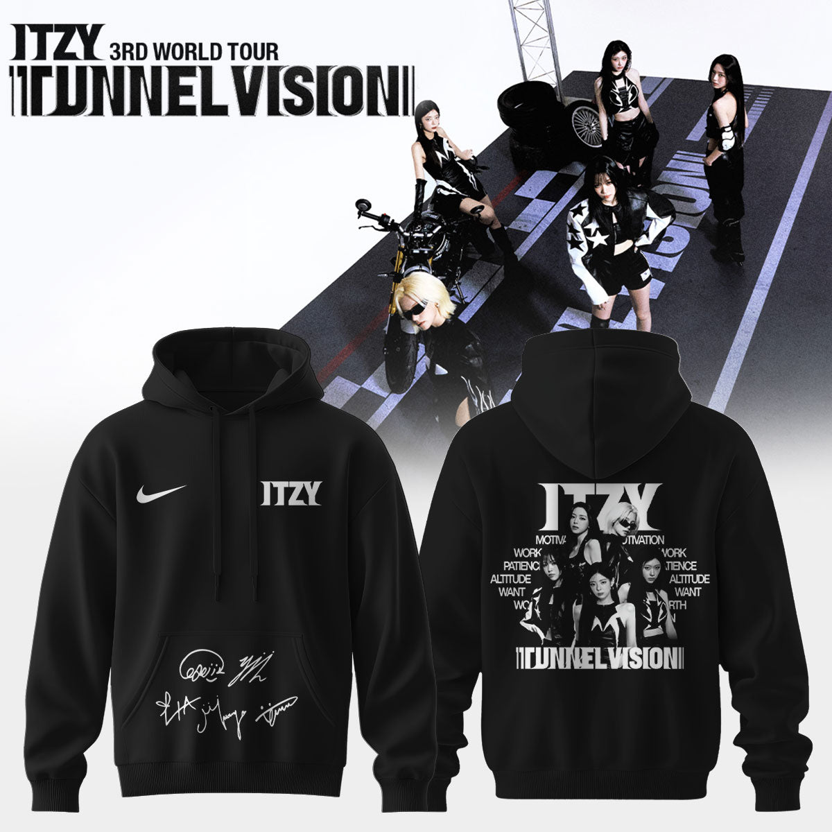 ,,ITZY “Tunnel Vision” World Tour 2026 Limited Edition Signature – Hoodie