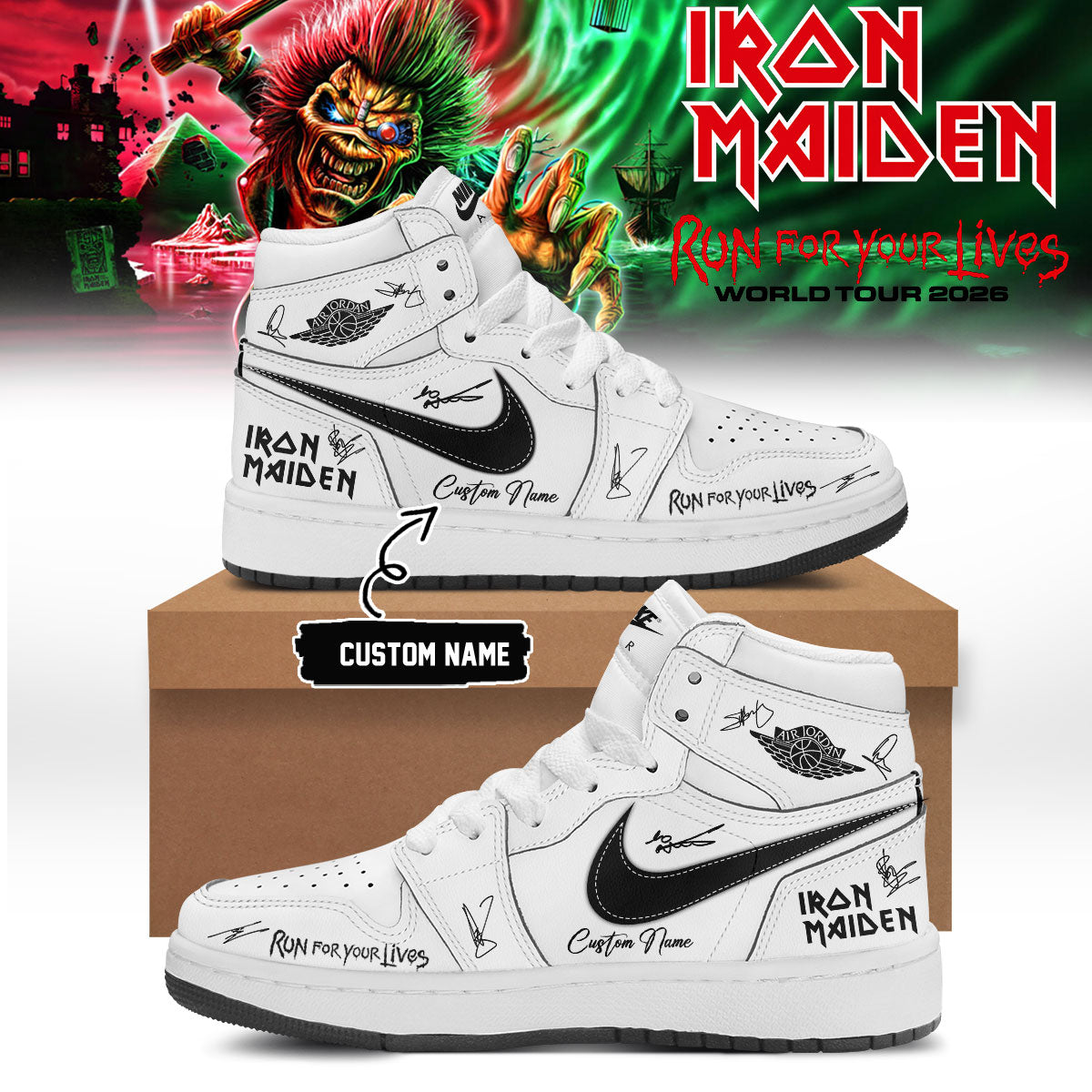 .Iron Maiden – Run For Your Lives World Tour Shoes