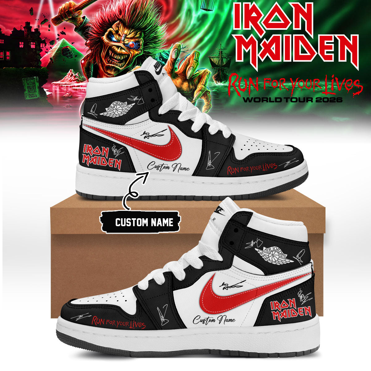 .Iron Maiden – Run For Your Lives World Tour Shoes