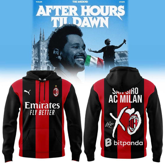 .The Weeknd After Hours Til Dawn Tour x AC Milan Limited Edition Hoodie V2