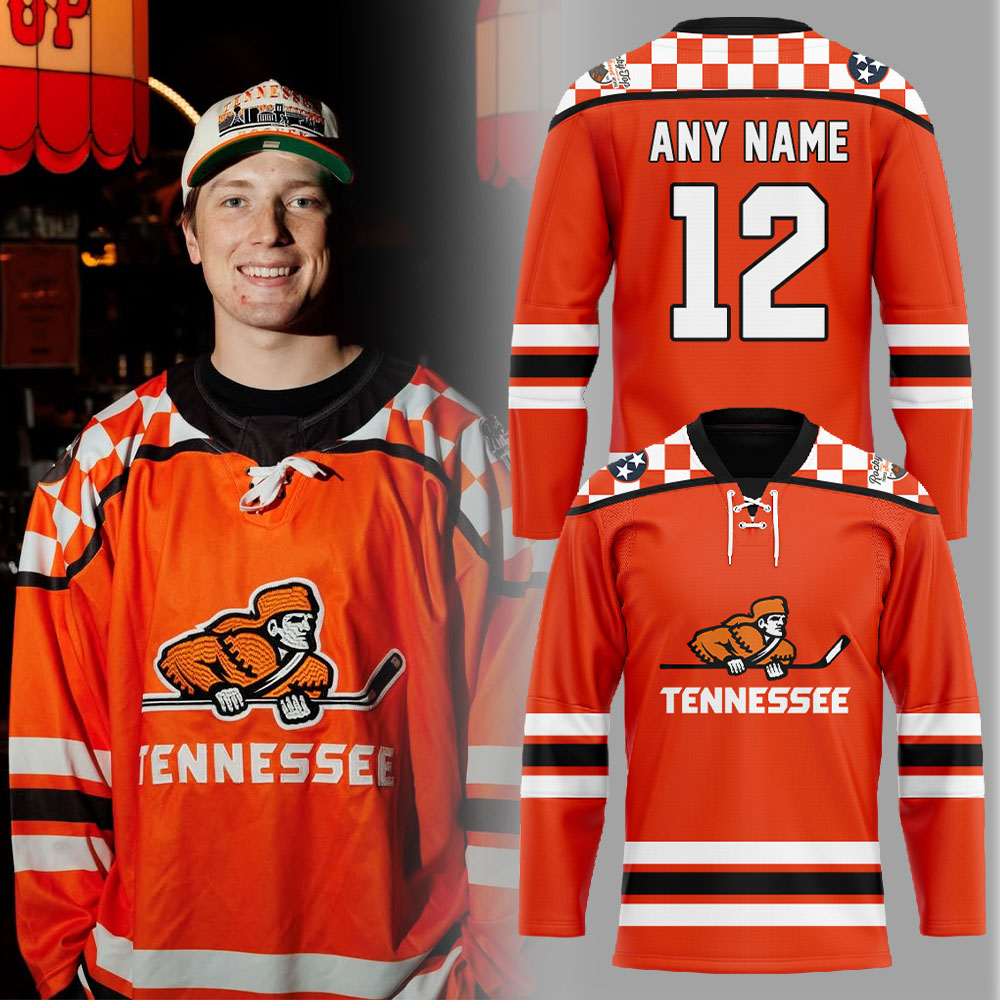 Tennessee Ice Hockey Chuck-A-Puck Uniform V2 Hockey Jersey Custom Name, Number
