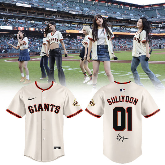 SF Giants x Sullyoon NMIXX Is Loving Their Time At Oracle Park Jersey