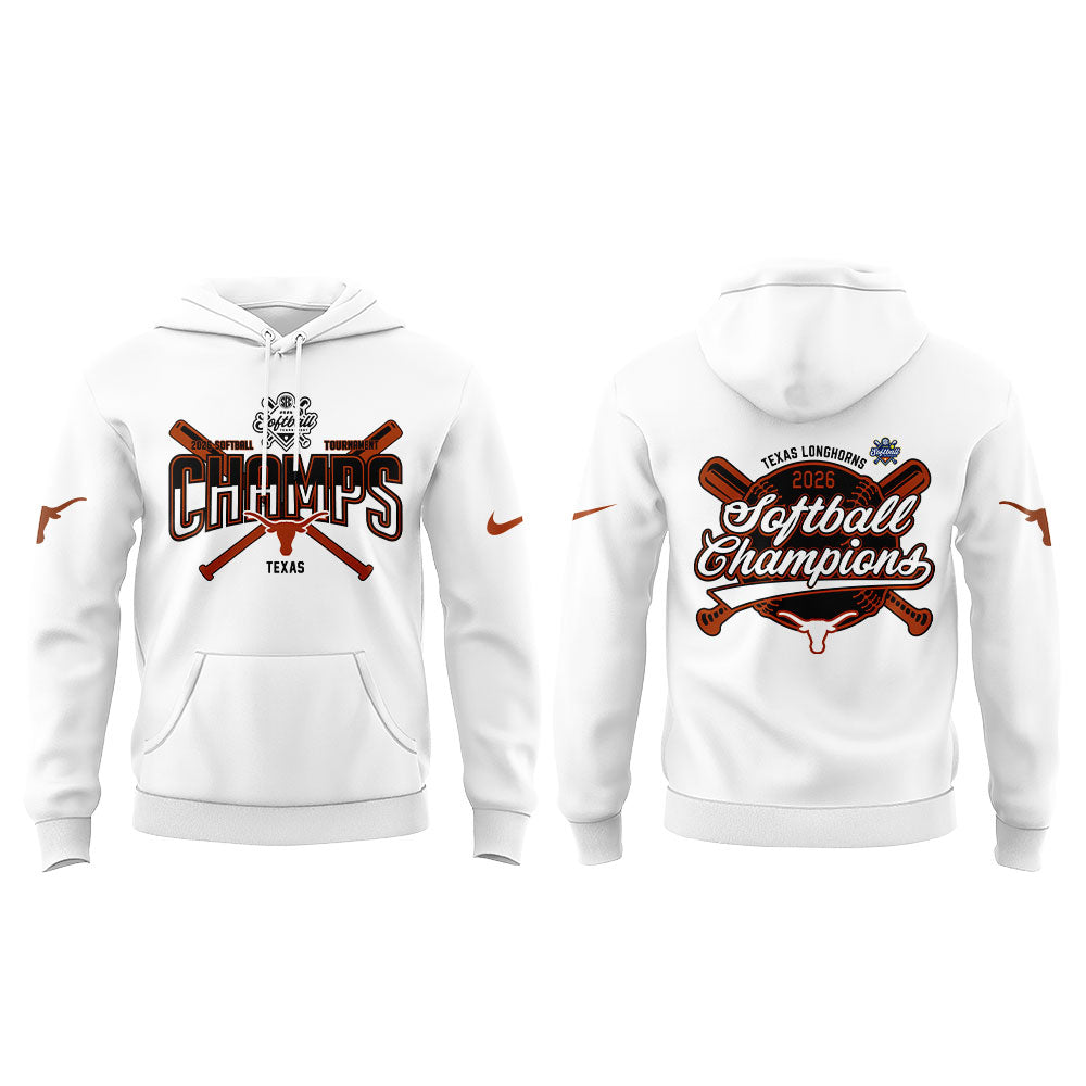 Texas Longhorns 2026 SEC Softball Tournament Champions Locker Room Hoodie White