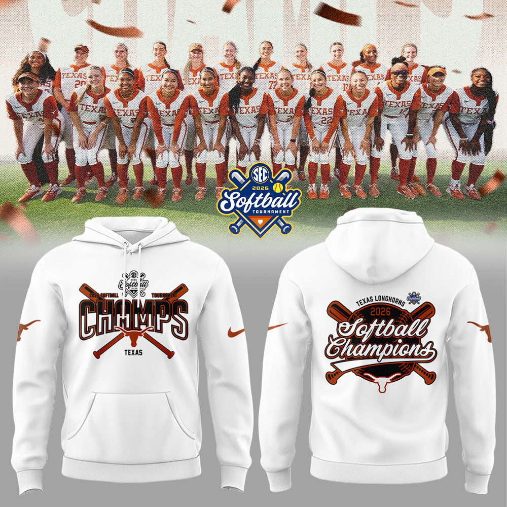 Texas Longhorns 2026 SEC Softball Tournament Champions Locker Room Hoodie White