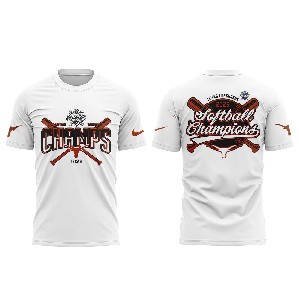 Texas Longhorns 2026 SEC Softball Tournament Champions Locker Room Shirt White