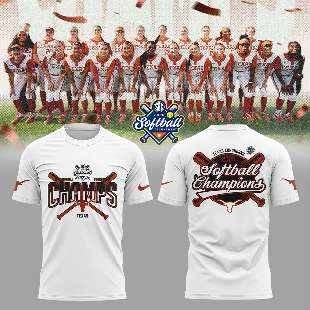 Texas Longhorns 2026 SEC Softball Tournament Champions Locker Room Shirt White