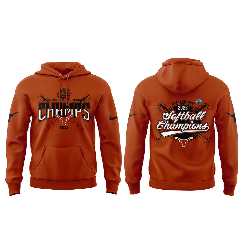 Texas Longhorns 2026 SEC Softball Tournament Champions Locker Room Hoodie Orange