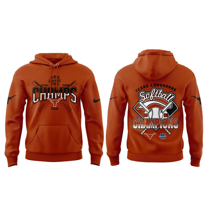 Texas Longhorns 2026 SEC Softball Tournament Champions Locker Room Hoodie Orange V2