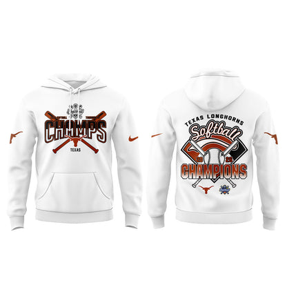 Texas Longhorns 2026 SEC Softball Tournament Champions Locker Room Hoodie White V2