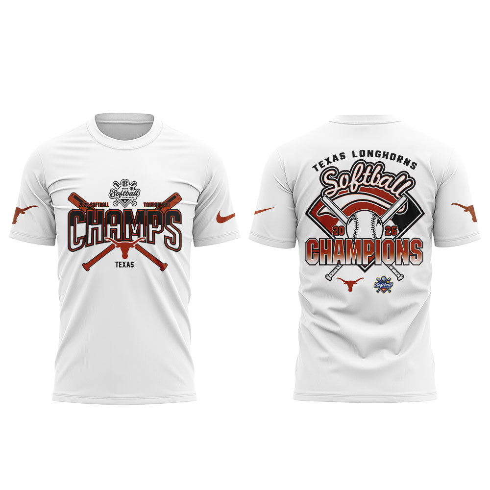 Texas Longhorns 2026 SEC Softball Tournament Champions Locker Room Shirt White V2