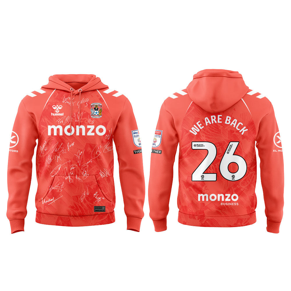 .Coventry City WE ARE PREMIER LEAGUE Limited Edition Hoodie Orange Signature