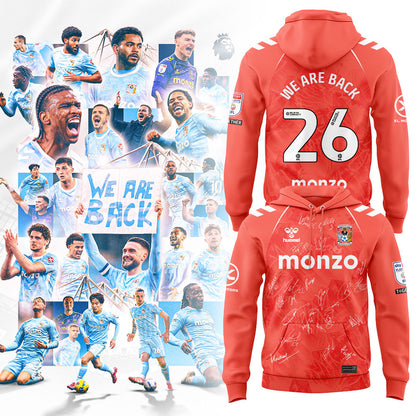.Coventry City WE ARE PREMIER LEAGUE Limited Edition Hoodie Orange Signature