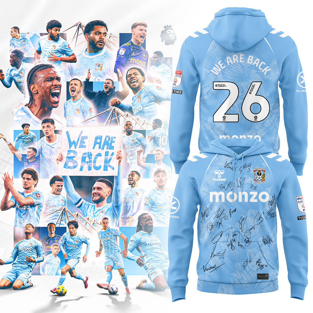 .Coventry City WE ARE PREMIER LEAGUE Limited Edition Hoodie Blue Signature