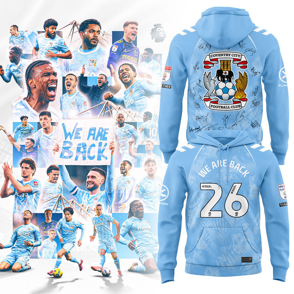 .Coventry City WE ARE PREMIER LEAGUE Limited Edition Hoodie Blue Signature V2