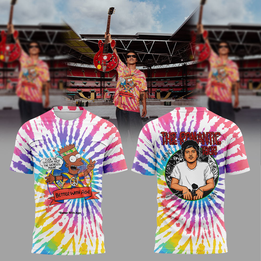 . Bruno Mars performs at Wembley Stadium, London. Shirt V2