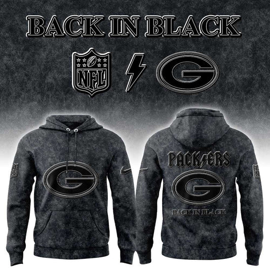 GB Packers Back in Black 2025 Combo Hoodie