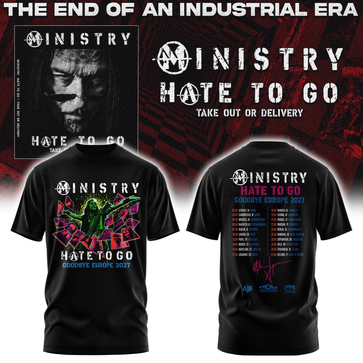 Ministry – Farewell Tour Hate to go Tshirt v7