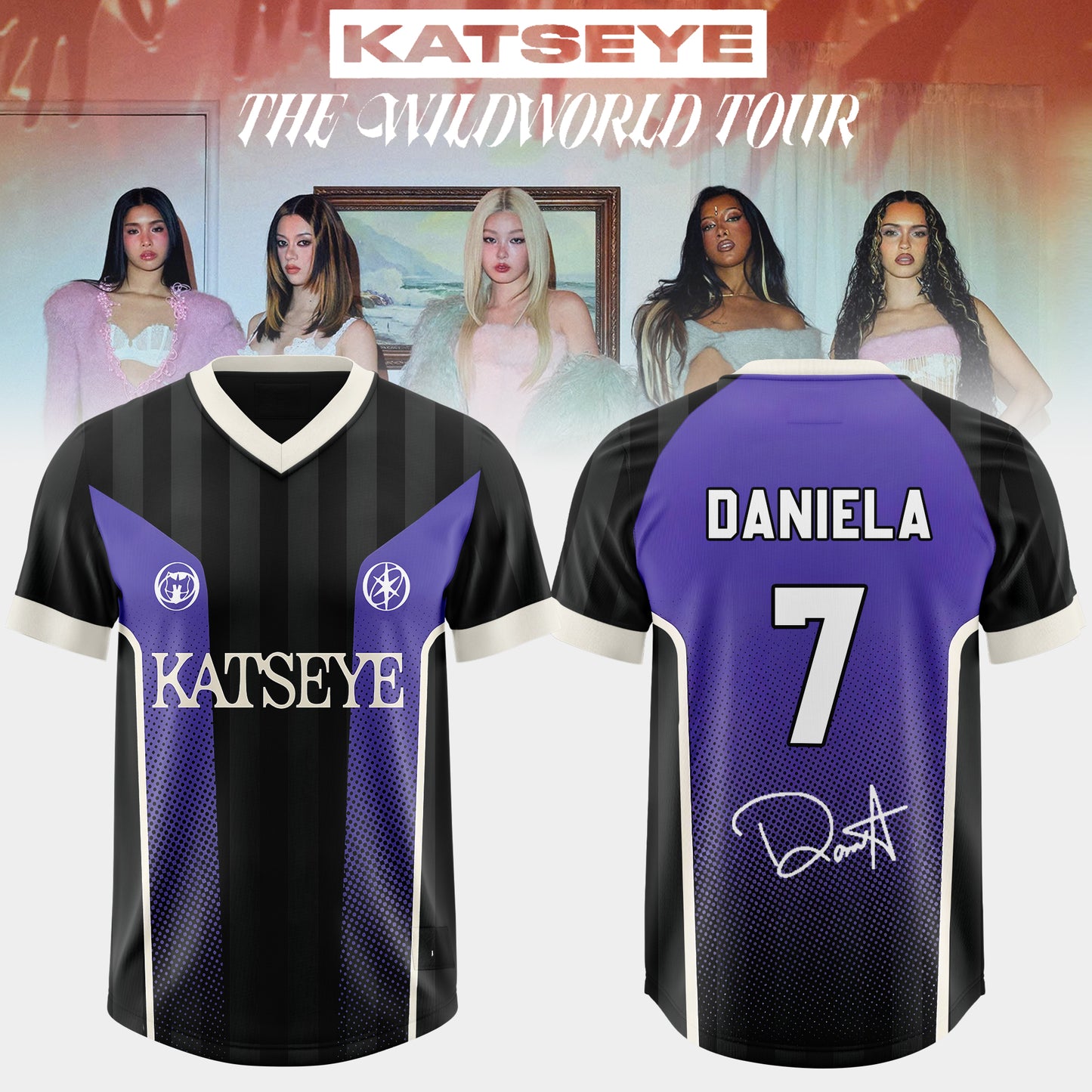 _KATSEYE: THE WILDWORD TOUR Limited Football Jersey – Origional Colors