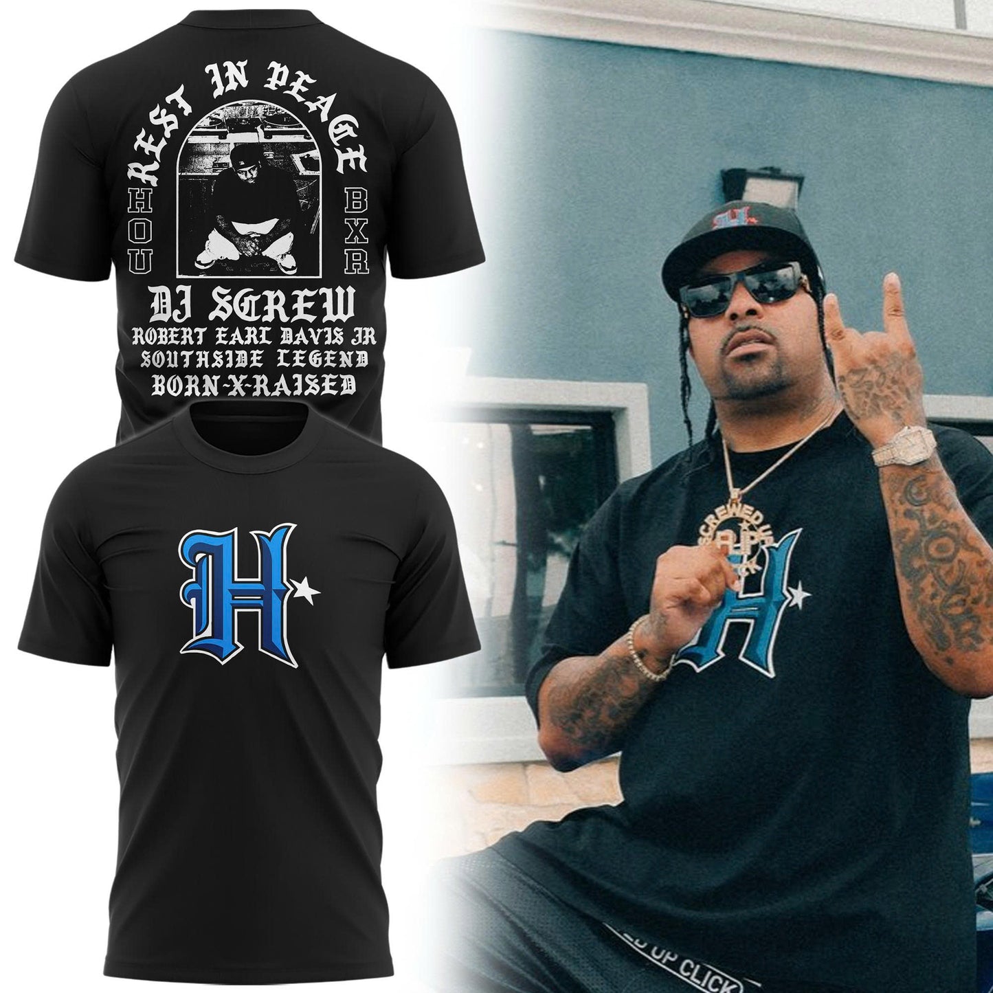Exclusive Rest in Peace Houston TShirt - Black