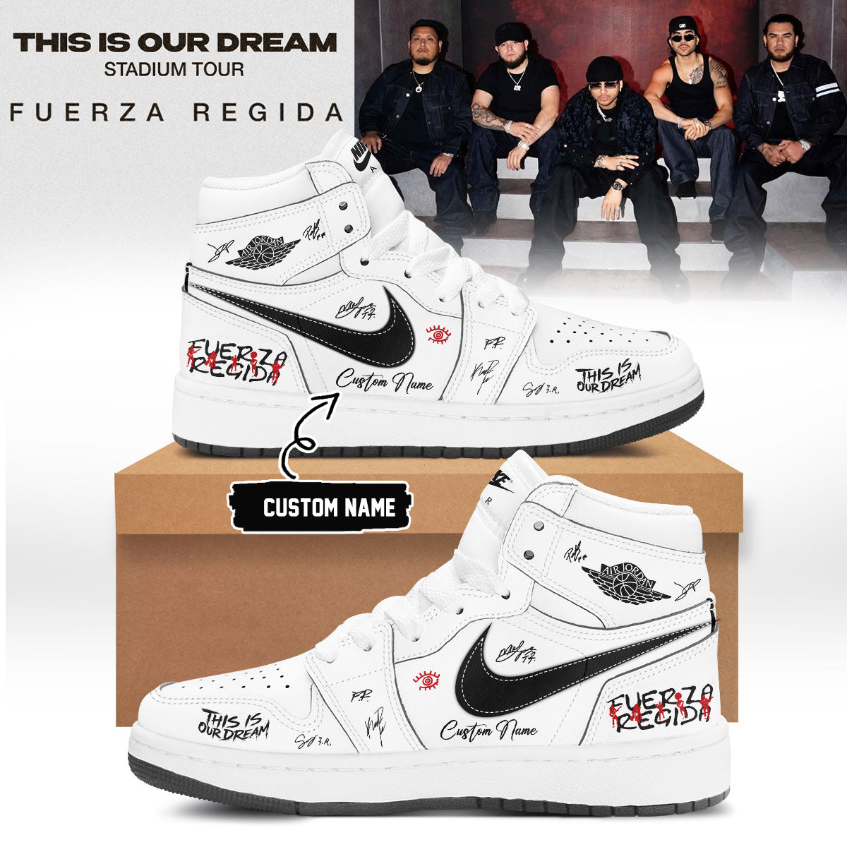 ,,.Fuerza Regida “This Is Our Dream Stadium Tour” 2026 Limited Edition Signature – Shoes