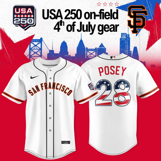 _SAN FRANCISCO GIANTS: POSEY X USA 250 ON-FIELD – 4TH OF JULY JERSEY COLLECTION