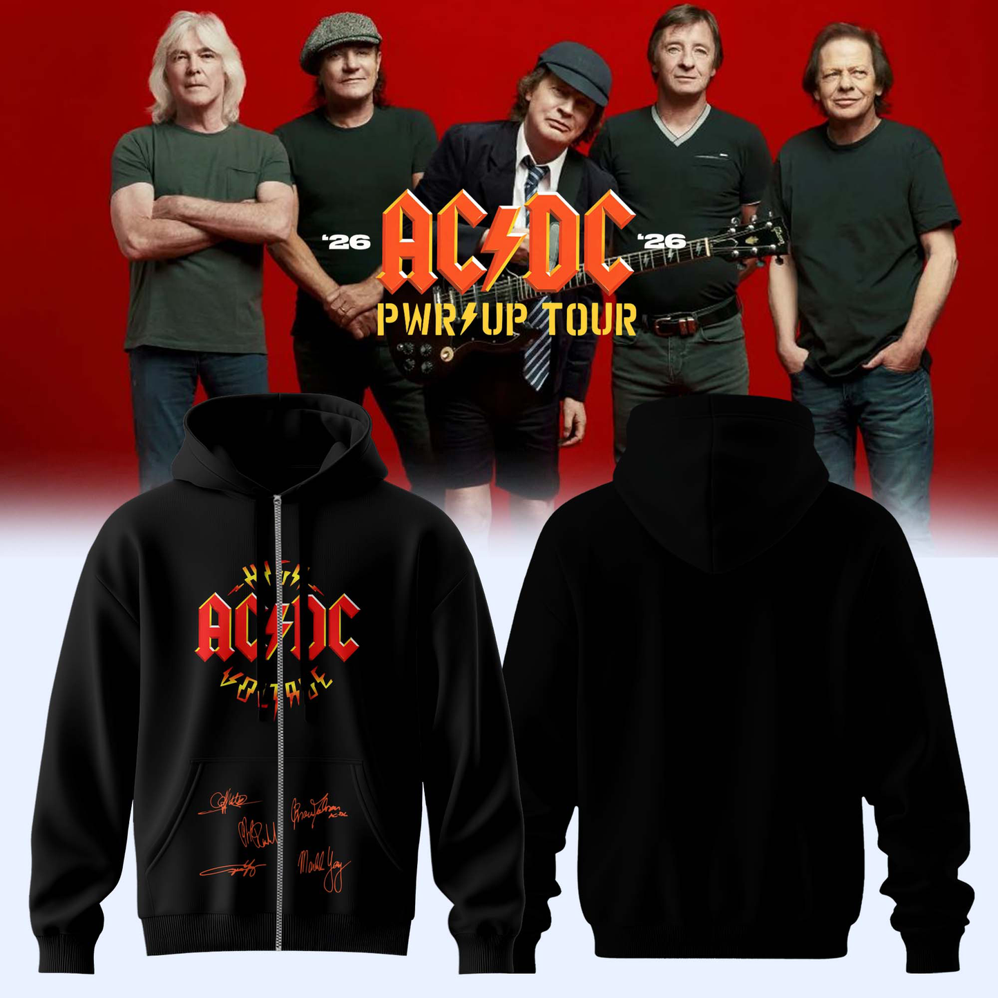 ,AC/DC ” Power Up Tour ” 2026 – Zip Hoodie