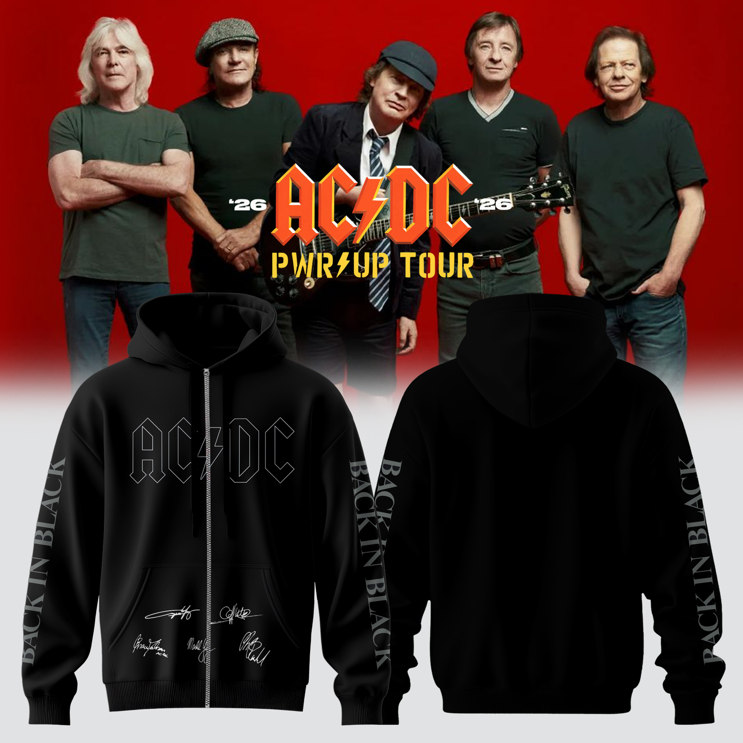 ,AC/DC ” Power Up Tour ” 2026 – Zip Hoodie
