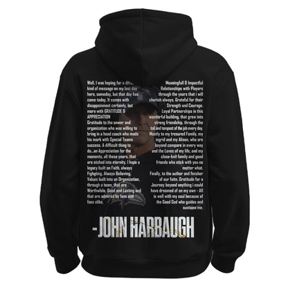 BAL Ravens Coach “John Harbaugh” Appreciation Zip Hoodie