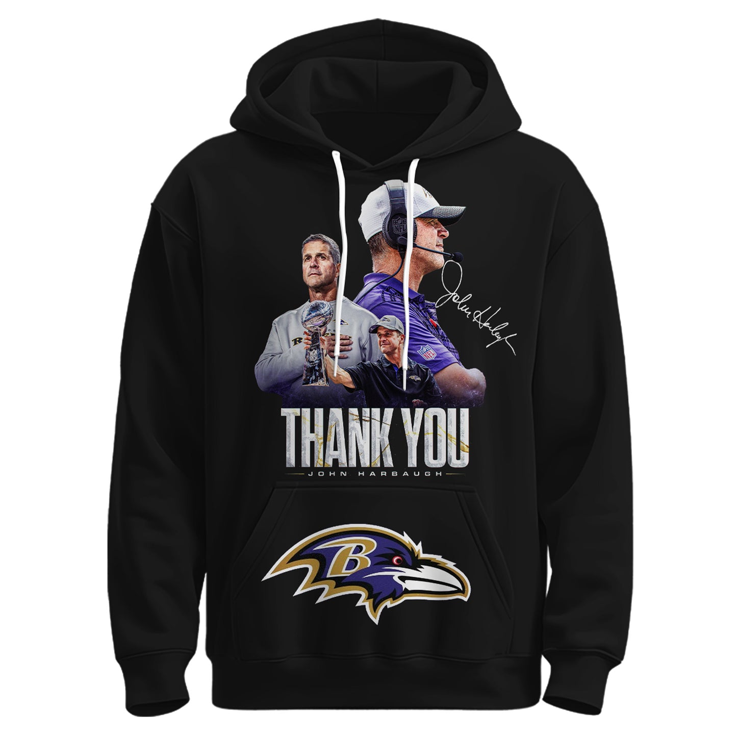 BAL Ravens Coach “John Harbaugh” Appreciation Hoodie