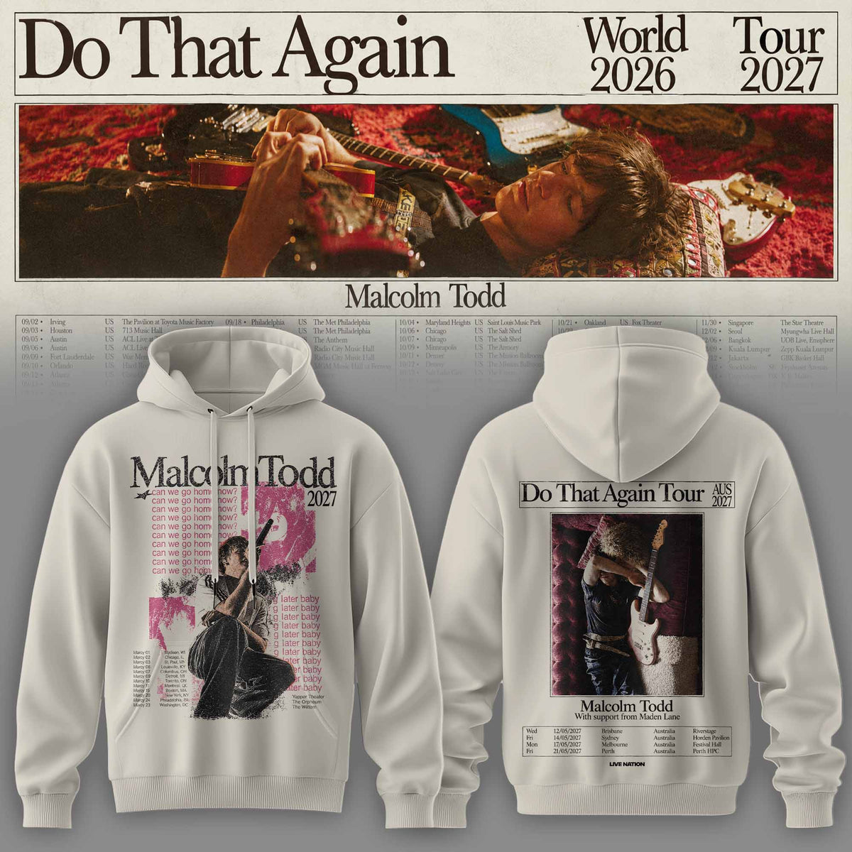 MALCOLM TODD DO THAT AGAIN WORLD TOUR HOODIE