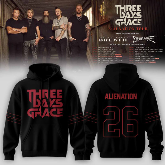 THREE DAYS GRACE – ALIENATION TOUR 2026 OFFICIAL HOODIE COLLECTION