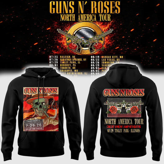 Limited Edition Guns N’ Roses “World Tour 2026” At Credit Union 1 Amphitheatre Hoodie
