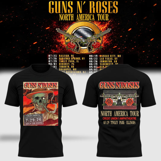 Limited Edition Guns N’ Roses “World Tour 2026” At Credit Union 1 Amphitheatre T-Shirts