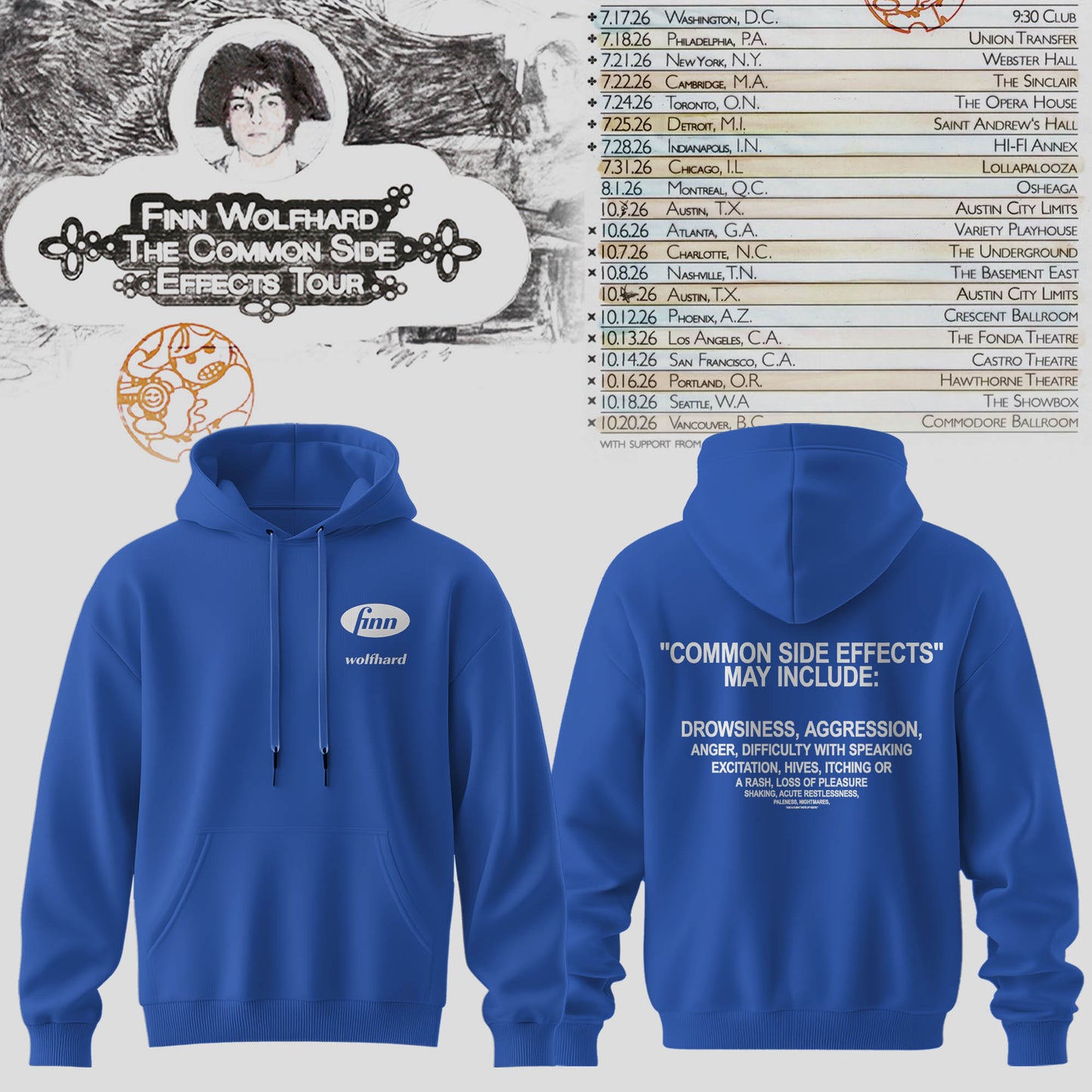 Finn Wolfhard – The Common Side Effects Tour Hoodie